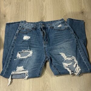 SHEIN Distressed Blue Jeans